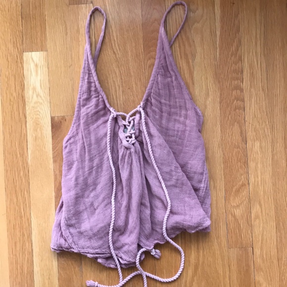 EUC Jens Pirate Booty lace up gauze top, P/S - Picture 1 of 6